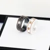 love ring pottery and porcelain men Jewlery Designer for Women womens rings Anniversary Gift G double black-and-white ceramic anci193I