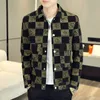 Men's slim fit printed jacket autumn new Korean trend fashion casual jacket banquet wedding club dress men's clothing 231229