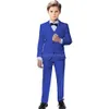 Flower Boys Wedding Suit Kids Prom Party Tuxedo Solid Formal Blazer Vest Pants Pinao Performance Costume School Uniform 2 20T 231228