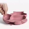 4/5/7 pièces en silicone souple plats d'alimentation pour bébé bol à ventouse assiette tasse bavoirs cuillère fourchette ensembles vaisselle pour enfants antidérapante sans BPA 231229