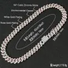 Hip Hop Claw Zestaw 5a CZ Stone Bling Iced Out 14 mm Dwnie tonowe kubańskie łańcuch łańcuchowe dla mężczyzn Raper Jewelry3093