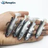 Rompin 5pcslot Grey Soft Lure 8cm 13g Wobblers Artificial Bait Silicone Fishing Lures Sea Bass Carp Fishing Lead Fish Jig4582691