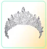 Wunderschöne Prinzessin Große Hochzeitskronen Brautschmuck Kopfschmuck Tiaras Damen Silber Metall Kristall Europäische Kopfschmuck Schmuck Braut Ac3827350