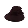 Bérets Mode Visières En Plein Air Bowknot Dames Casquette Pliable Femmes Sunhat Solide Casual Été Style Coréen Plage Randonnée Voyage Chapeaux De Soleil