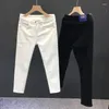 Jeans da uomo estivi moda di alta qualità denim bianco per uomo slim nero casual primavera autunno streetwear pantaloni skinny elasticizzati uomo