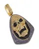 Collar con colgante de Skeletor helado de oro de 18 quilates con cadena de tenis Cobre Hip Hop Oro Plata Color Hombres Mujeres Charm Chain Jewelry9133196