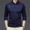 Polo Langarm männer Umlegekragen T-shirt Frühling Sommer Gestreiften Plaid V-ausschnitt T-shirts Kleidung Taste Lose Drucken Tops 231228