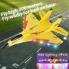 RC Plane ZY530 2.4G med LED -lampor Flygplan Fjärrkontroll Flying Model Glider Epp Foam Toys Airplane for Children Gifts 231228