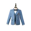 Jongens Trouwpak Kinderen Formele Blazer Jas Vest Broek Bowtie 4 STKS Tuxedo Jurk Kinderen P ografie Prestaties Kostuum 231228