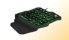 Kabelgebundene Einhand-Gaming-Tastatur, USB, professionelle Desktop-Tastatur mit LED-Hintergrundbeleuchtung, ergonomische Tastatur für die linke Hand, mit Wirst für Spiele3834942