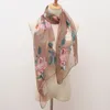 Bérets Foulards de fête à la mode pour femmes, châle élégant pour femmes, Vintage, Long, doux, Voile de coton imprimé, automne hiver, noël