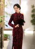 Vêtements ethniques Robe chinoise traditionnelle d'impression serrée Sexy Slim Cheongsam Col Mandarin Vintage Élégant Qipao Grande Taille 4XL Classique