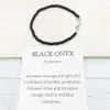 MG0138 Whole Black Onyx Anklet Handamde天然石マラビーズアンクレット4 mmミニジェムストーンジュエリー2221