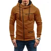 Heren Hoodies Heren Vier seizoenen Mode Persoonlijkheid Capuchon Zijrits Sweatshir Effen Kleur Zakken Splitsen Los Casual Lange mouwen Top