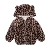 Niñas de invierno Chaquetas gruesas cálidas Piel con capucha Estampado de leopardo Niños Parkas lindas Niña Abrigos al aire libre Bebé Niña Abrigo con cremallera 2-10 años 231228