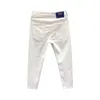 Jeans pour hommes été haute qualité mode denim blanc pour hommes mince noir décontracté printemps automne streetwear stretch pantalon maigre mâle