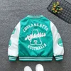 Herfst Lente Baseball Groene Jas Jas Kindermode Kleding Voor Tieners Meisjes Jongens Vest 2 Tot 13 Kinderen Uitloper bommenwerper 231228