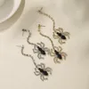 Boucles d'oreilles insecte eau diamant araignée, douces et amusantes, à la mode