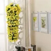 Fiori decorativi 80 cm Fiore artificiale Viola Decorazione in rattan San Valentino Matrimonio Appeso a parete Cesto Corona di orchidee Decorazioni per la casa