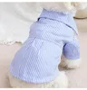 Vêtements pour chiens Pet manches courtes avec cravate chemise rayée pour chiens vêtements de printemps et d'été petites chemises de lait