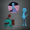 Pins Brooches I'm Mr Meeseeks Enamel Pin Rick Brooch Cartoon Blue Creatures Badge244U