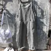 Gestreifter Druck, lässige Damen-Overalls, weites Bein, große Tasche, Sommer-Overall, ärmellos, knöchellang, insgesamt, Streetwear, Combinaison 231228