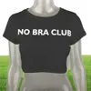 2018 New Sexy Cropped T Shirt Women No Bra ClubプリントTシャツ女性ファッションコットンTシャツFEMMEクロップトップウーマン衣料品4354586