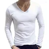 Herrenanzüge A3357 1 stück Mode Klassische Langarm T-Shirt Für Männer Fitness T Shirts Slim Fit Designer Solide T-shirts Tops