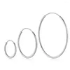 Hoop Earrings BOAKO 925 Sterling Silver Set For Women Men Simple Mutiple Size 12/2/30mm Earring 18k Gold Plated Thin Ear Buckle