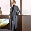 Kvinnors dikerockar för kvinnor passar krage dubbelbröst långa elegans kontor lady jackets höstkläder