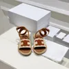 Sandal Flat Slides Raffia Sandaler Triomphe Empelled Ankle Strap Open Toe Women's Luxury Designer Holiday Flats Gladiator