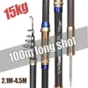 Teleskop bärbart roterande fiske 2,4 m 2,7 m 3,6 m 3,9 m 4,5 m fiskespö resor Sea Boat Rock Fish Rod Carp Fishing Gear 231228