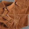 Men's Jackets Vintage Washed Corduroy Long-sleeved Shirt Simple And Loose-fitting Winter Thick-style Coat