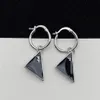 Designer Letter Triangle Stud Long Danger Black White Dangle Earrings Fashion Jewelry Wedding Luxury Crystal Earring Gifts332e