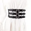 ベルトレトロウエスト装飾ハーネスベルトファッションボディチェーン女性と女の子向けのブラックゴス調整可能ジュエリー2211