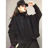 Women's Jackets 2023 Spring Autumn Arts Style Women Long Sleeve Single Breasted Cotton Casual Short Coats Big Pocket Solid Loose V443