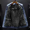 Homens luz azul inverno jean jaquetas outerwear quente denim casacos tamanho grande forro de lã mais grosso size4xl 231228