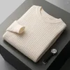 Men's Sweaters Autumn Winter Wool Cashmere Sweater Plaid Thicken Pullovers Fashion Large Size Tops Business Casual Knit Base Shirt