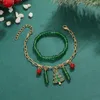 Urok bransoletki choinki z koralikami Bransoletka dla kobiet dziewcząt kreskówkowy wisiorek Regulowany ręcznie robiony biżuteria Prezent imprezowy
