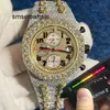 Automatische mechanische Uhr Top Herren Gold Neue Version Silber TEST Moissanit VVS Steine Diamanten Qualität Automatikwerk Vollständig