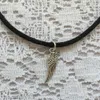 Fashion Boho Choker Simple Angel Wing Necklace på Black Cord Chokers273N