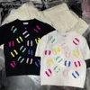 Designer jumper t-Shirt sweaters women knit sweater clothes fashion pullover female Heavy full diamond letter short pin top base sweater