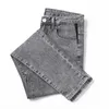 Men's Jeans Spring And Autumn Slim Fit Solid Denim Casual Trousers Washed Grey Stretch Cowboy Luxury Streetwear Pants