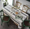 Zabracza stołowe vintage bawełniane bawełniane obrus w paski do dekoracji stolika do dekoracji pył jadalnia gastronia