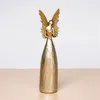 Nordic Love Angel Statue Golden Resin Blessing Angel Sculpture Desktop Porch Decoration Artifact Figure Ornament 231228