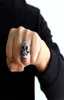 Cluster Rings Personality Punk Skull 316L Stainless Steel Men039s Gothic Biker Ring Motorcycle Band Party Fashion Jewellery Acc5426492