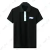 مصمم Mens T-Shirt Thirt Dress Polo Tshirt غير الرسمي للقطن المتداول طوق مخطط شارة الجيش البالين