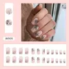 False Nails 24Pcs/Set Nail Green Leaf Press On Tips Finished Full Cover Artificial Fake For Beauty