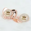 Miyocar Personlig Rose Red Crown Name Bling Pacifier och Clip BPA gratis dummy unik design PCG 1 231228