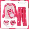 Pijamas para niños primavera y otoño conjunto de niñas de manga larga dibujos animados linda niña bebé ropa de casa se puede usar fuera de entrega de gota Otqb6